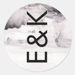 Ultramoderne neutrale Hochzeit Runder Aufkleber