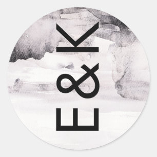 Ultramoderne neutrale Hochzeit Runder Aufkleber