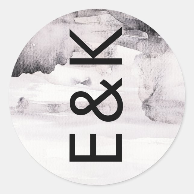 Ultramoderne neutrale Hochzeit Runder Aufkleber (Vorderseite)