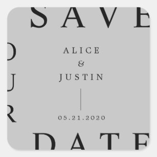 ultramoderne Save the Date Aufkleber