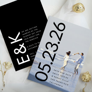 Ultramodernes, feines, großes Premium-Foto mit fei Save The Date