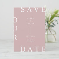 Ultramodernes Layout - Rosa und Weiß Save the Date