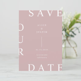 Ultramodernes Layout - Rosa und Weiß Save the Date Einladung