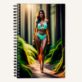 Ultrarealistisches Mädchen mit Bikini-Notebook Notizbuch
