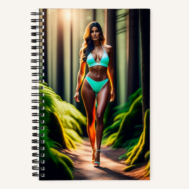 Ultrarealistisches Mädchen mit Bikini-Notebook Notizbuch (Vorderseite)