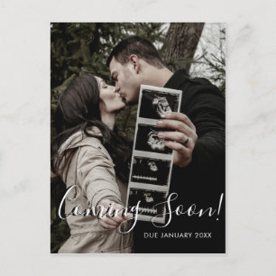 Ultraschall-Foto-Skript, das bald Schwangerschaft Ankündigungspostkarte