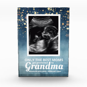 Ultraschall-Schwangerschaftsankündigung Babyjunge Fotoblock