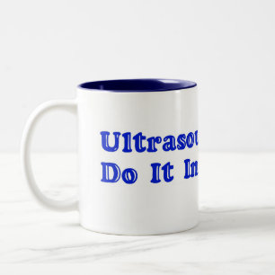 Ultraschall-Technologien tun es im dunkelblauen Zweifarbige Tasse