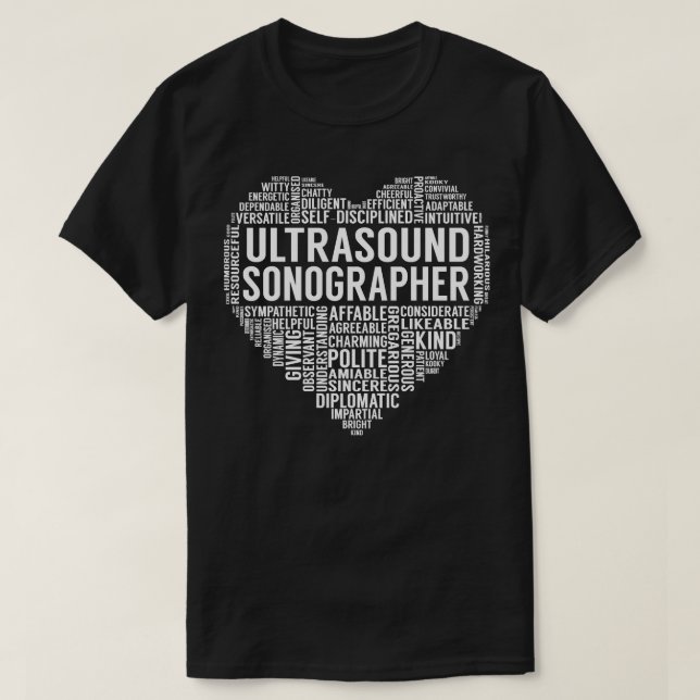 Ultraschallsonographie Herz T-Shirt (Design vorne)