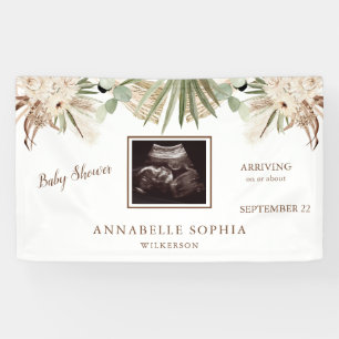 Ultrasound Baby Dusche Pampas Floral Baby Dusche Banner