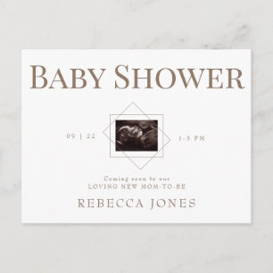 Ultrasound bald kommen Baby Duwer Gold Text Postkarte