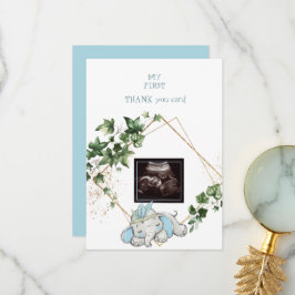 Ultrasound Foto Boy Vielen Dank Baby Point-Ansicht Dankeskarte