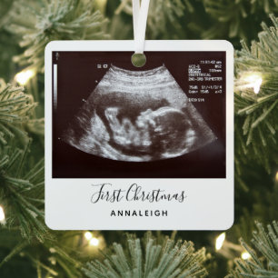 Ultrasound Foto Erster Weihnachtsfeiertag Ornament Aus Metall