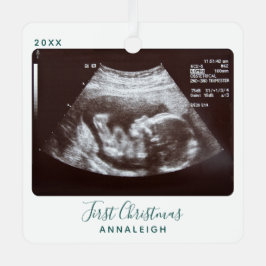 Ultrasound Foto First Christmas Sonogram Holiday Ornament Aus Metall