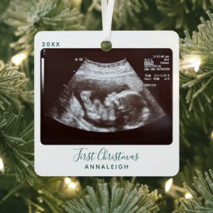 Ultrasound Foto First Christmas Sonogram Holiday Ornament Aus Metall