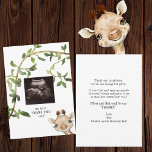 Ultrasound Foto Giraffe Vielen Dank Dankeskarte<br><div class="desc">Ultraschall Foto Baby Dusche Danke Karte. Babyperspektive. Danke vom Baby. Folien. Kontaktieren Sie den Designer für weitere Tieroptionen.</div>