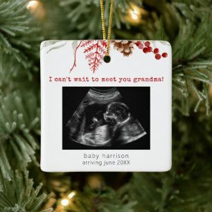 Ultrasound Foto Oma zu Weihnachten Keramikornament