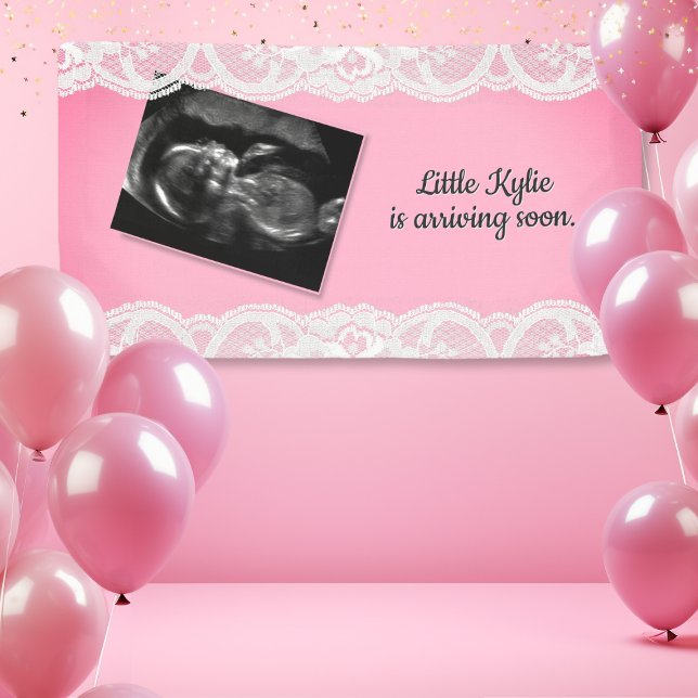 Ultrasound Pink Baby Dusche Banner (Von Creator hochgeladen)