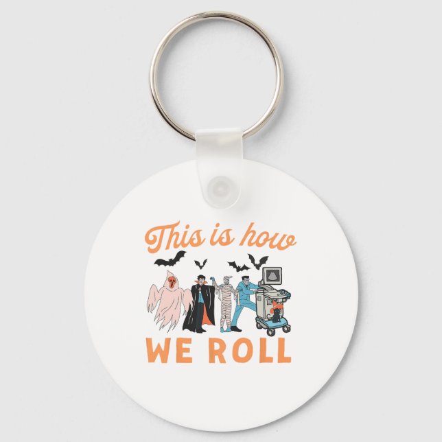 Ultrasound Tech Ghosts Vascular Tech Sonographe H Schlüsselanhänger (Vorderseite)