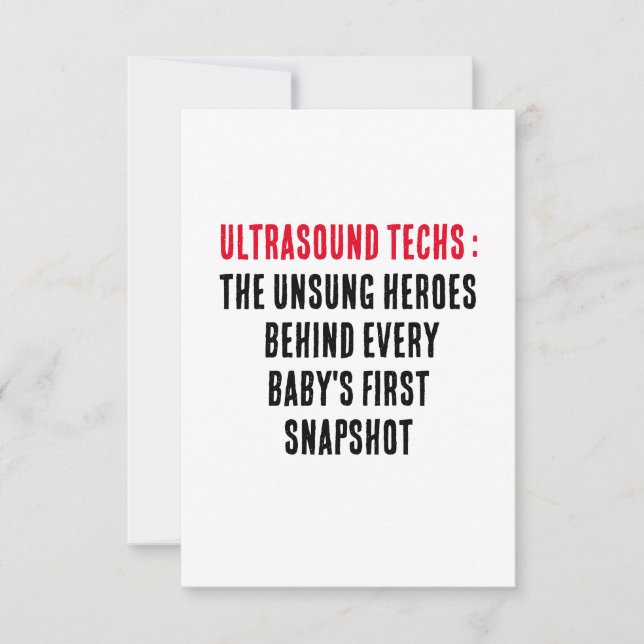 Ultrasound techs: Die ungesungenen Helden hinter j Dankeskarte (Vorderseite)