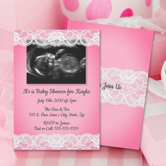 Ultrasound und Lace Baby Dusche Einladung (Von Creator hochgeladen)