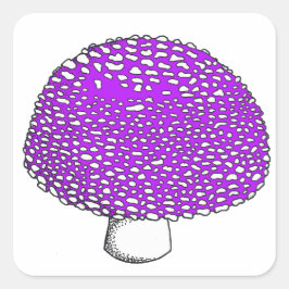 Ultraviolet Mushroom Fungus Shroom Quadratischer Aufkleber