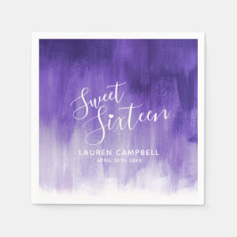 Ultraviolett abstrakte moderne Kunst süß 16 Geburt Serviette