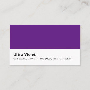Ultraviolett "Bold, Beautiful and Unique" Farbe Visitenkarte