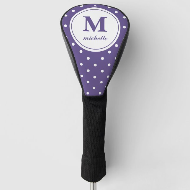 Ultraviolett | Golf | DOT personalisierte Monogram Golf Headcover (Vorderseite)