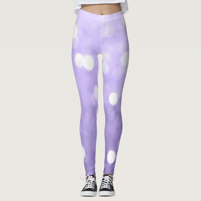 Ultraviolett lila funkelnd Bukett Abstrakt Leggings (Vorderseite)