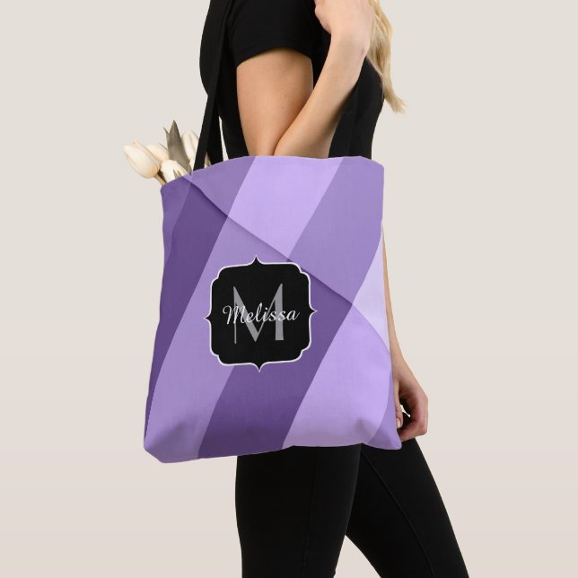 Ultraviolett-lila moderne Geometrielinien Monogram (Von Nahem)