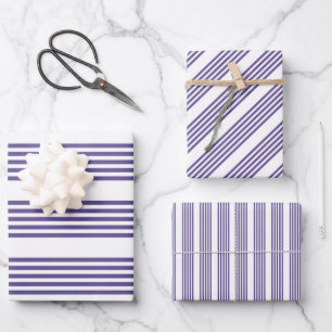 Ultraviolett und weiß, fünf Streifen Geschenkpapier Set