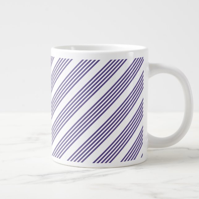 Ultraviolett und weiß, fünf Streifen Jumbo-Tasse (Rechts)