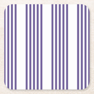 Ultraviolett und weiß, fünf Streifen Rechteckiger Pappuntersetzer