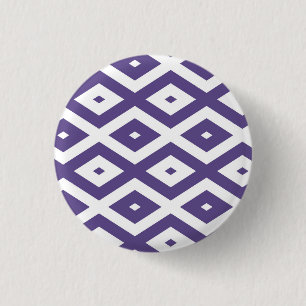 Ultraviolett-weißes Rautenmuster Button