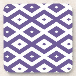 Ultraviolett-weißes Rautenmuster Getränkeuntersetzer