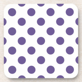 Ultraviolette Polka-Punkte auf weiß Getränkeuntersetzer
