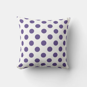 Ultraviolette Polka-Punkte auf weiß Kissen