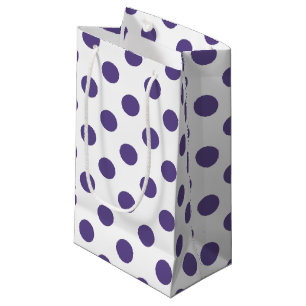 Ultraviolette Polka-Punkte auf weiß Kleine Geschenktüte