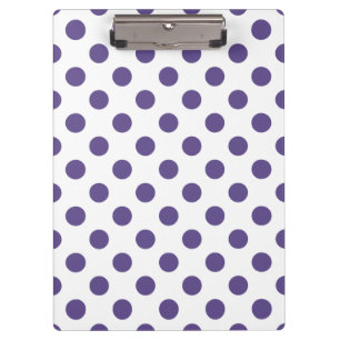 Ultraviolette Polka-Punkte auf weiß Klemmbrett