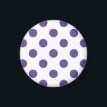 Ultraviolette Polka-Punkte auf weiß Magnet<br><div class="desc">Pantone's Farbe des Jahres für 2018 ist ultraviolett.</div>