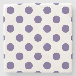 Ultraviolette Polka-Punkte auf weiß Steinuntersetzer