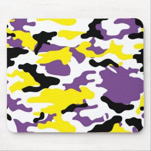 Ultraviolette und goldene gelbe Camouflage Mousepad