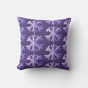 Ultraviolettes flaumiges Schneeflocke-Muster Kissen