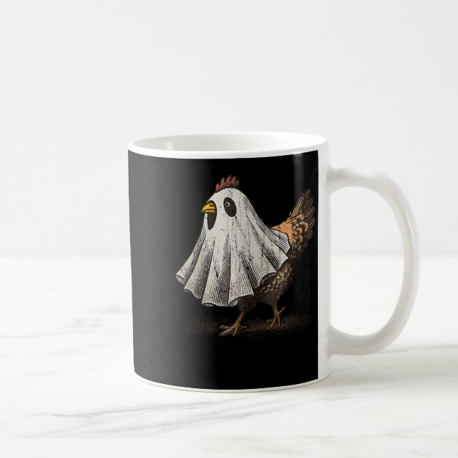 Ultrygeist Chicken, Chicken Ghost, Funny Halloween Kaffeetasse (Rechts)
