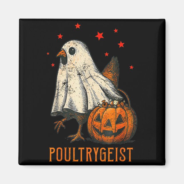 Ultrygeist Funny Halloween Chicken Ghost Costume P Magnet (Vorne)