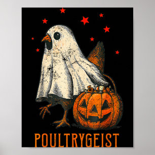 Ultrygeist Lustiges Halloween-Huhn-Geisterkostüm P Poster