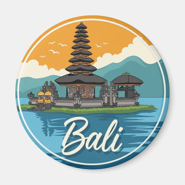 Ulun Danu Bali Indonesien Reise Abstract Magnet (Vorne)