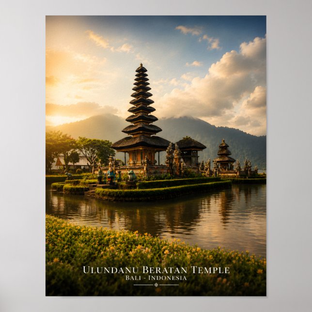 Ulundanu Beratan Tempel Bali Poster (Vorne)