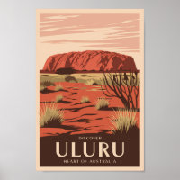 Uluru Australia Reisen Art Vintag